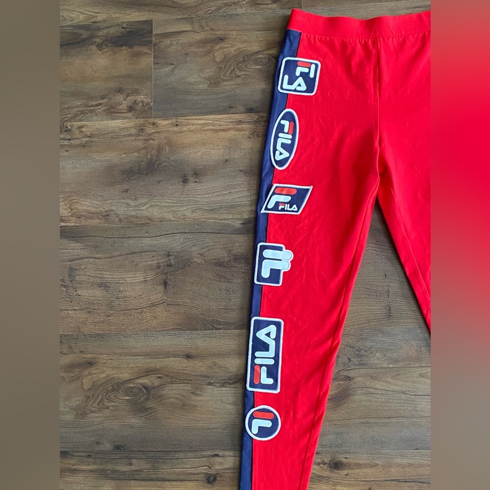 NWOT FILA Tamu Red Logo Leggings Size S (Small) - Picture 3 of 7